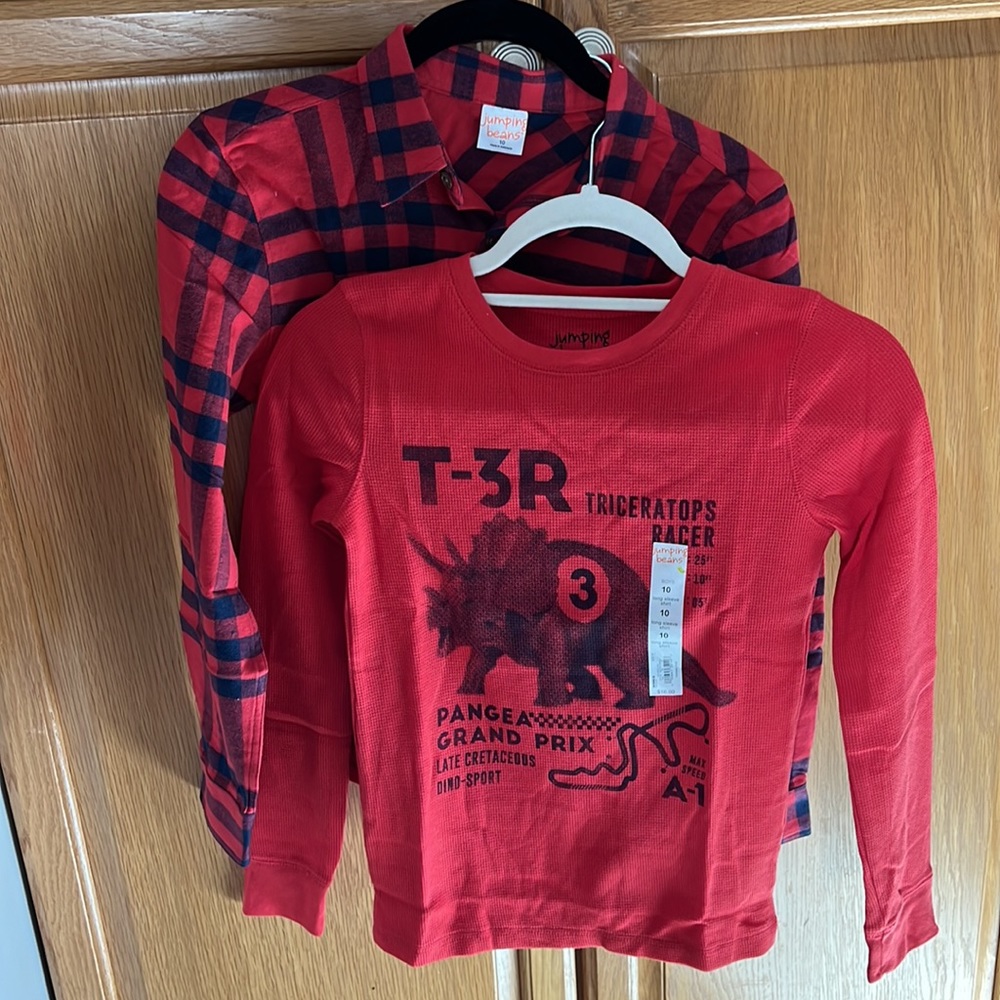 Two long sleeve boys shirts